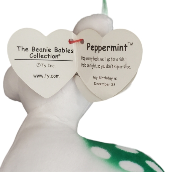 TY 6" beanie Peppermint reindeer - Picture 5 of 6